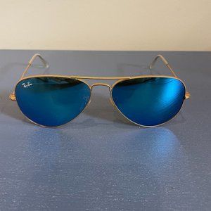 Ray-Ban Aviator Flash Sunglasses - Blue Lenses
